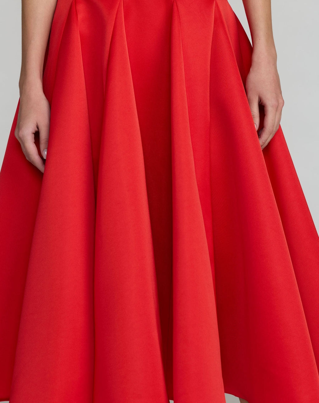 Red One Shoulder Satin Midi Dress With 3D Flower