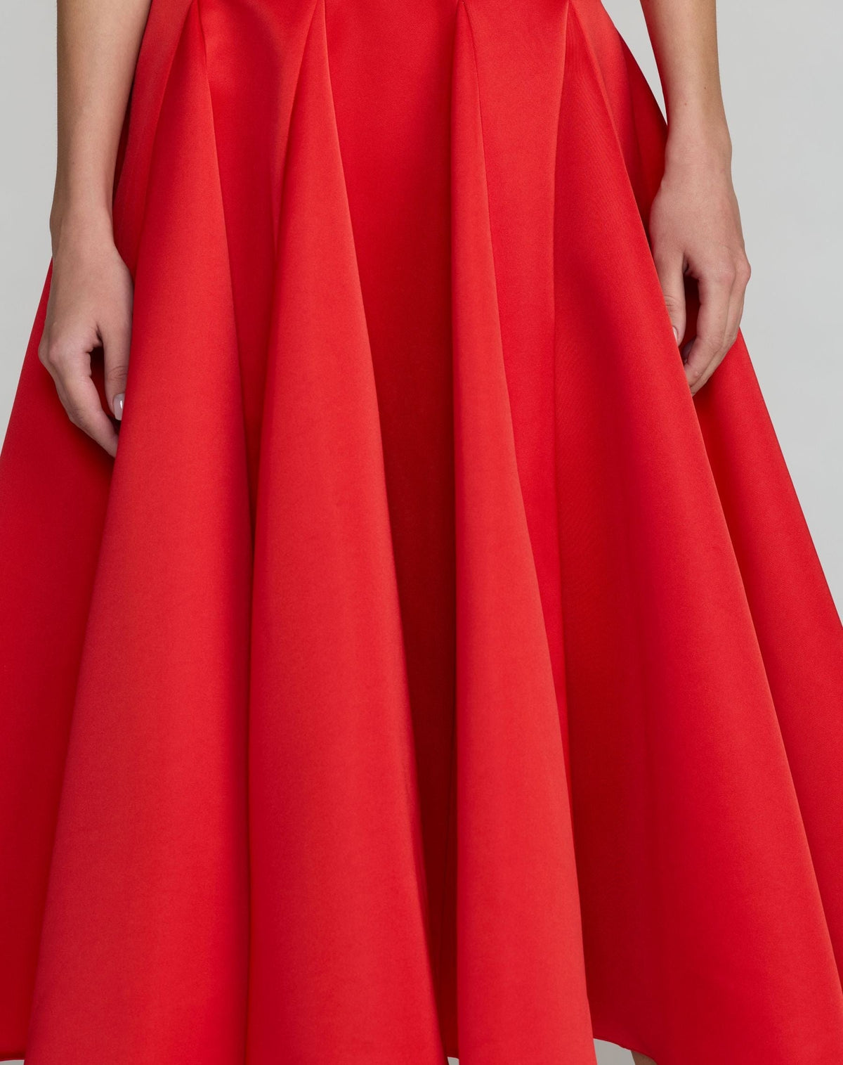 Red One Shoulder Satin Midi Dress With 3D Flower
