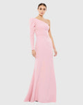 One Shoulder Puff Sleeve Gown